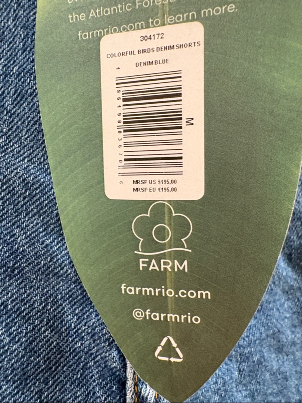 Farm Rio Colorful Birds Denim Shorts—BEAUTIFUL!! New with Tags. Size Medium - Picture 7 of 12